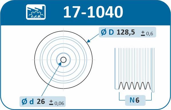 IJS GROUP 17-1040 - Remskiva, vevaxel xdelar.se