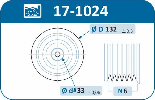 IJS GROUP 17-1024 - Remskiva, vevaxel xdelar.se