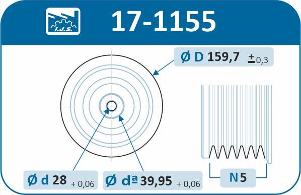 IJS GROUP 17-1155 - Remskiva, vevaxel xdelar.se