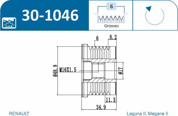 IJS GROUP 30-1046 - Remskiva, generator xdelar.se