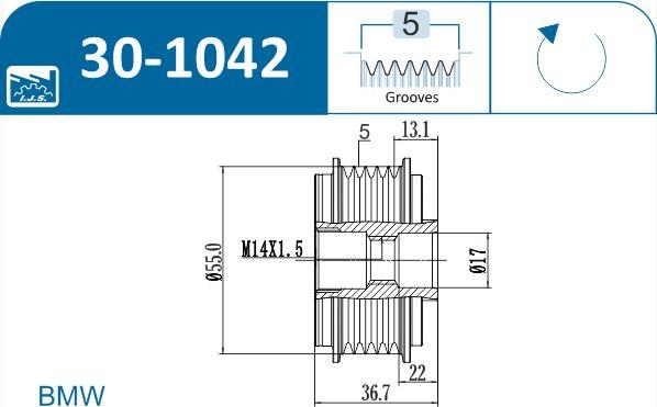 IJS GROUP 30-1042 - Remskiva, generator xdelar.se