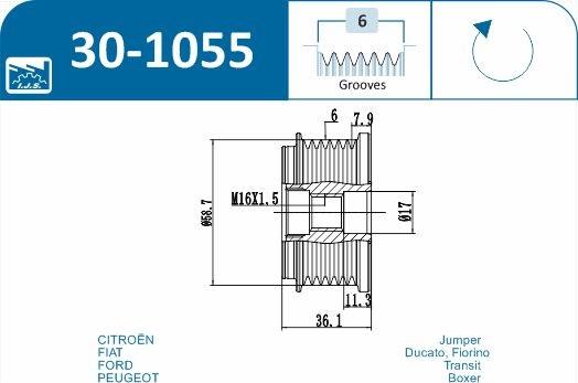 IJS GROUP 30-1055 - Remskiva, generator xdelar.se