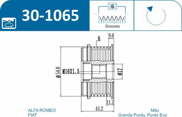 IJS GROUP 30-1065 - Remskiva, generator xdelar.se