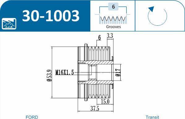 IJS GROUP 30-1003 - Remskiva, generator xdelar.se