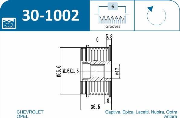 IJS GROUP 30-1002 - Remskiva, generator xdelar.se