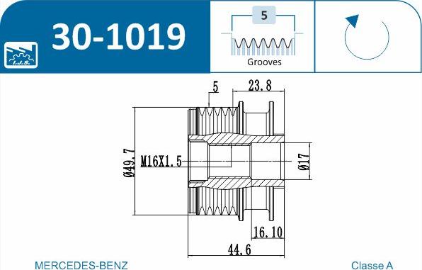 IJS GROUP 30-1019 - Remskiva, generator xdelar.se