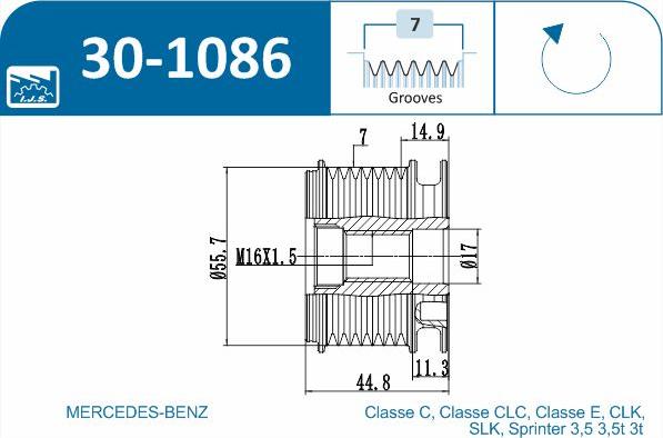 IJS GROUP 30-1086 - Remskiva, generator xdelar.se