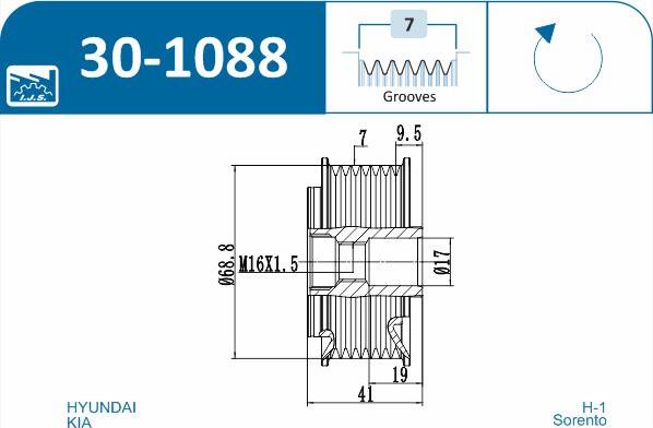 IJS GROUP 30-1088 - Remskiva, generator xdelar.se