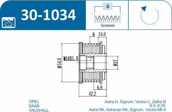 IJS GROUP 30-1034 - Remskiva, generator xdelar.se