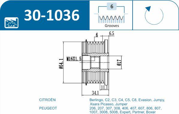 IJS GROUP 30-1036 - Remskiva, generator xdelar.se