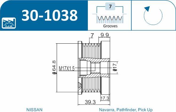 IJS GROUP 30-1038 - Remskiva, generator xdelar.se