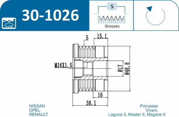 IJS GROUP 30-1026 - Remskiva, generator xdelar.se