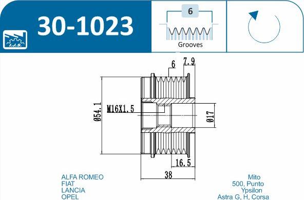 IJS GROUP 30-1023 - Remskiva, generator xdelar.se