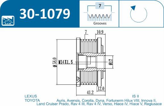 IJS GROUP 30-1079 - Remskiva, generator xdelar.se