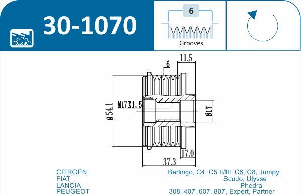 IJS GROUP 30-1070 - Remskiva, generator xdelar.se