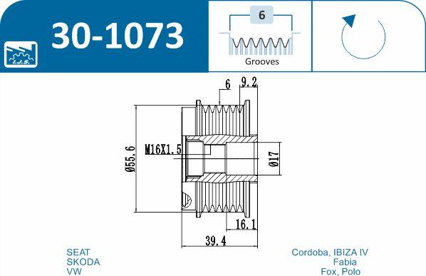 IJS GROUP 30-1073 - Remskiva, generator xdelar.se