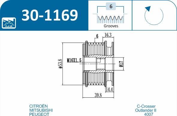 IJS GROUP 30-1169 - Remskiva, generator xdelar.se