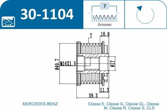 IJS GROUP 30-1104 - Remskiva, generator xdelar.se