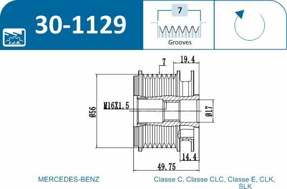 IJS GROUP 30-1129 - Remskiva, generator xdelar.se