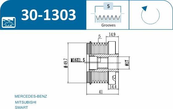 IJS GROUP 30-1303 - Remskiva, generator xdelar.se