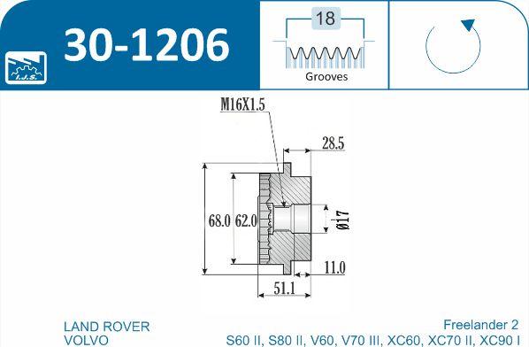 IJS GROUP 30-1206 - Remskiva, generator xdelar.se