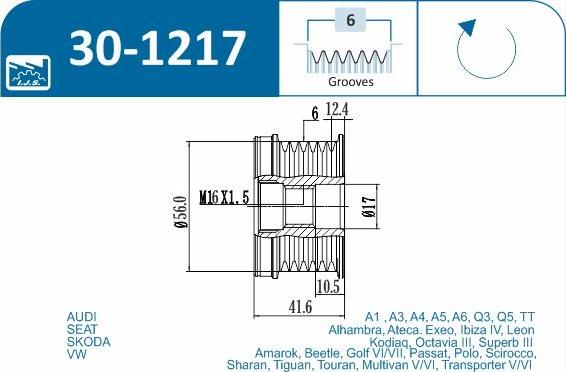 IJS GROUP 30-1217 - Remskiva, generator xdelar.se