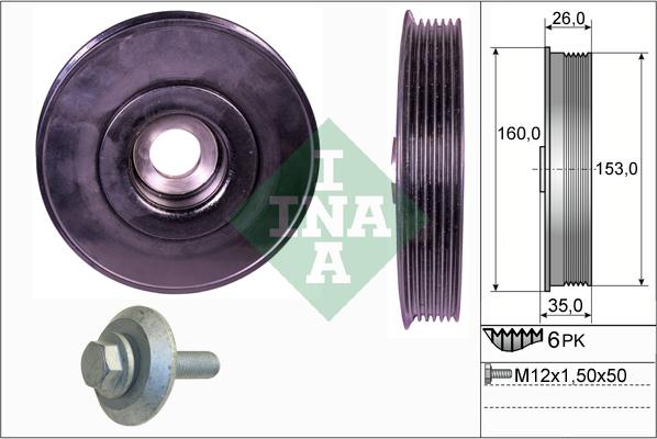 INA 544 0079 20 - Remskiva, vevaxel xdelar.se