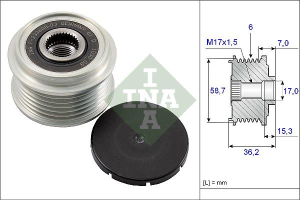 INA 535 0098 10 - Remskiva, generator xdelar.se