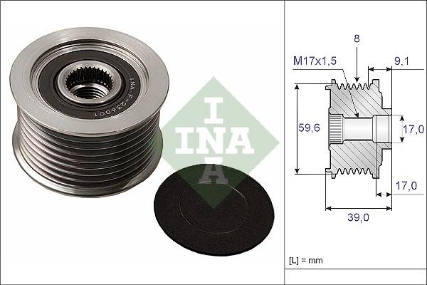 INA 535 0049 10 - Remskiva, generator xdelar.se