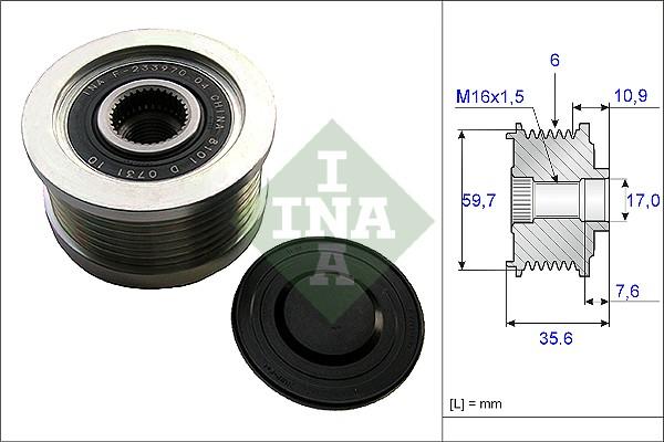 INA 535 0046 10 - Remskiva, generator xdelar.se