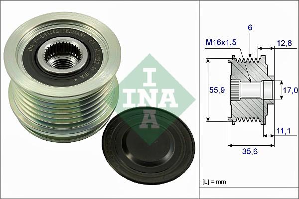 INA 535 0041 10 - Remskiva, generator xdelar.se