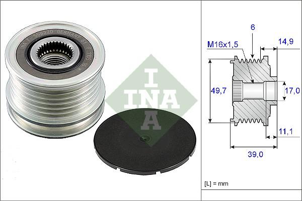 INA 535 0050 10 - Remskiva, generator xdelar.se