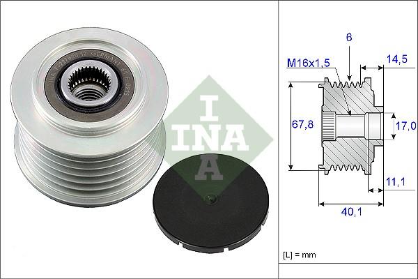 INA 535 0052 10 - Remskiva, generator xdelar.se