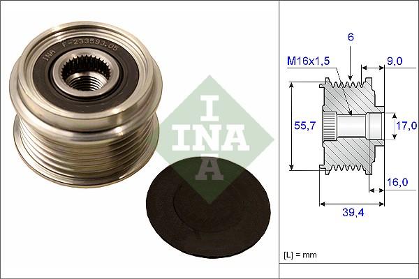 INA 535 0060 10 - Remskiva, generator xdelar.se