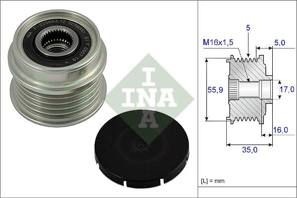 INA 535 0004 10 - Remskiva, generator xdelar.se