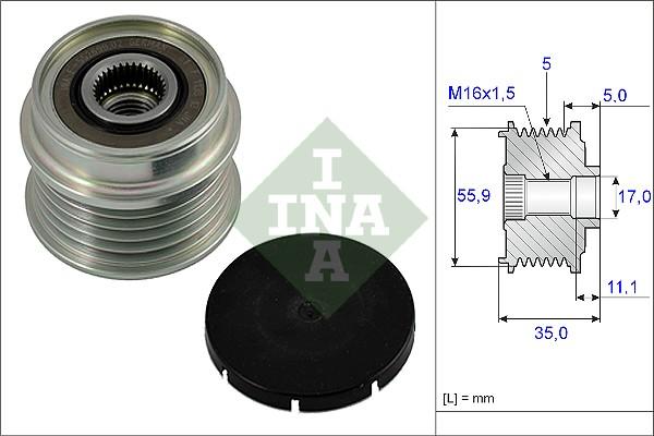 INA 535 0005 10 - Remskiva, generator xdelar.se