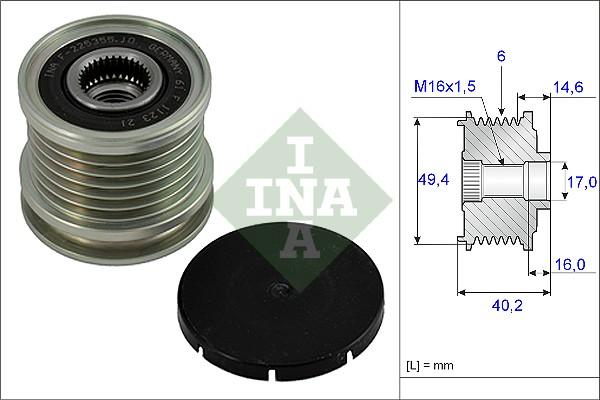 INA 535 0001 10 - Remskiva, generator xdelar.se