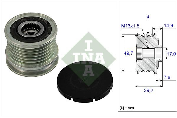 INA 535 0015 10 - Remskiva, generator xdelar.se