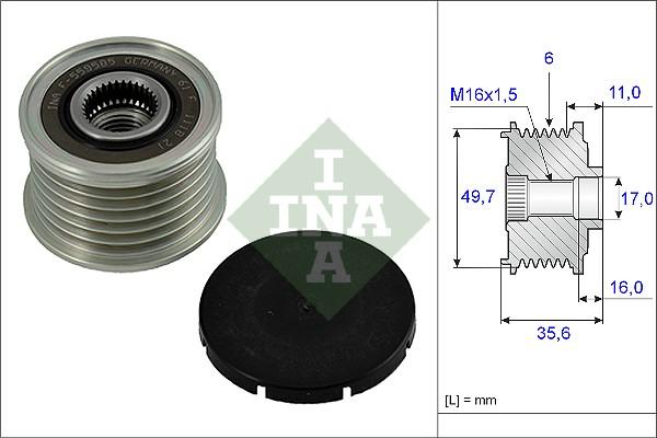 INA 535 0016 10 - Remskiva, generator xdelar.se