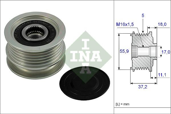 INA 535 0018 10 - Remskiva, generator xdelar.se