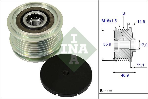 INA 535 0012 10 - Remskiva, generator xdelar.se