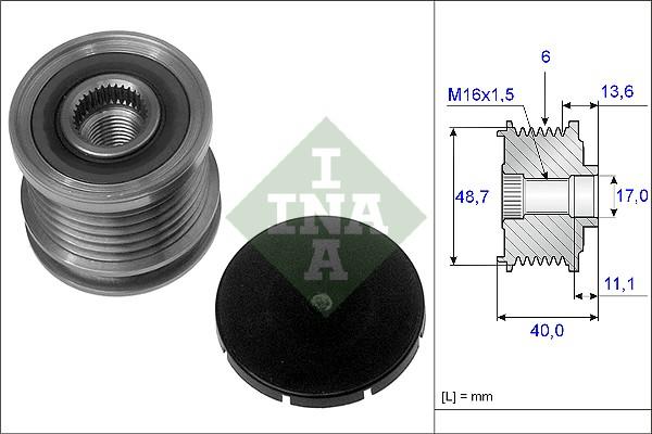 INA 535 0085 10 - Remskiva, generator xdelar.se