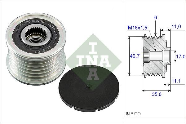 INA 535 0086 10 - Remskiva, generator xdelar.se