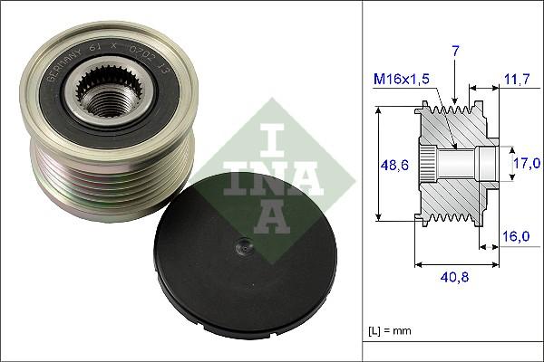 INA 535 0080 10 - Remskiva, generator xdelar.se