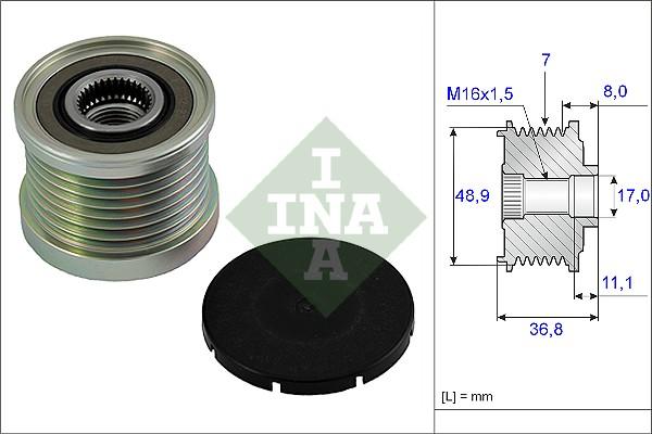 INA 535 0081 10 - Remskiva, generator xdelar.se