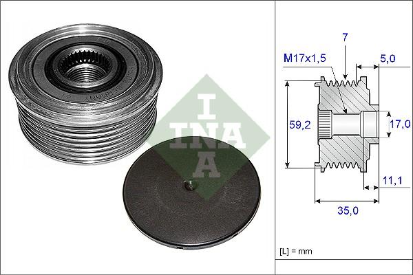 INA 535 0087 10 - Remskiva, generator xdelar.se