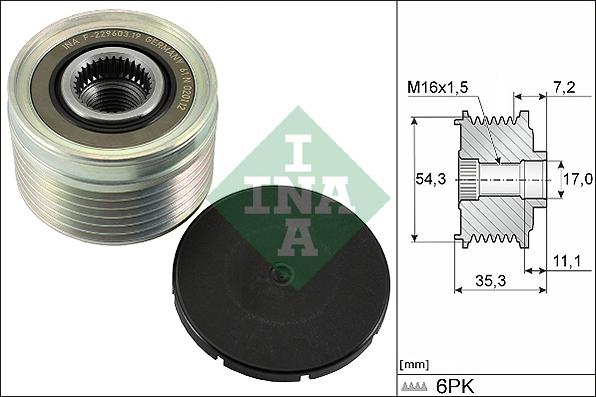 INA 535 0039 10 - Remskiva, generator xdelar.se