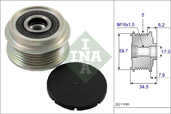 INA 535 0034 10 - Remskiva, generator xdelar.se