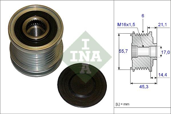 INA 535 0036 10 - Remskiva, generator xdelar.se