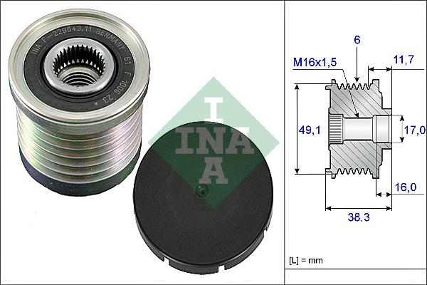 INA 535 0030 10 - Remskiva, generator xdelar.se